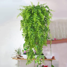 Antspirit artificial hanging ferns with realistic leaves for patios that stay bright.