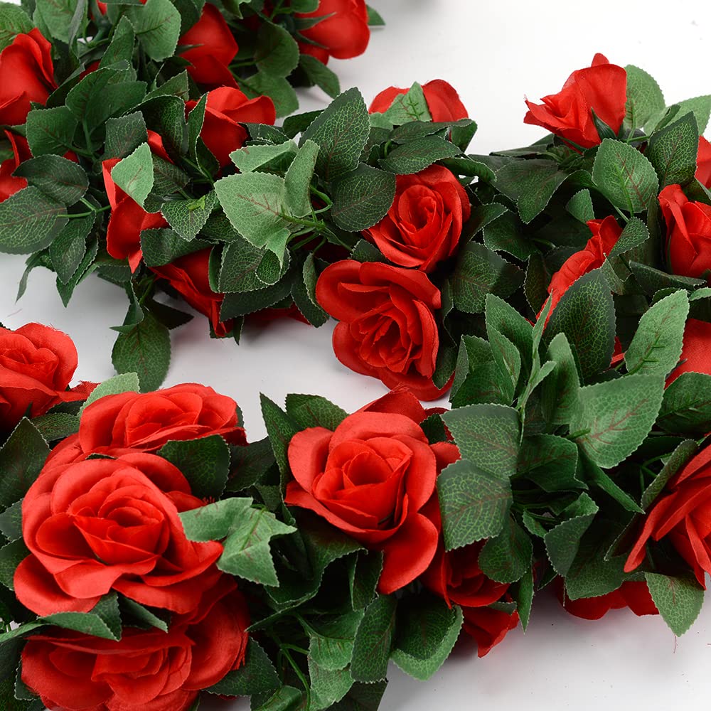 Antspirit artificial rose garland on arches boosts romantic ambiance