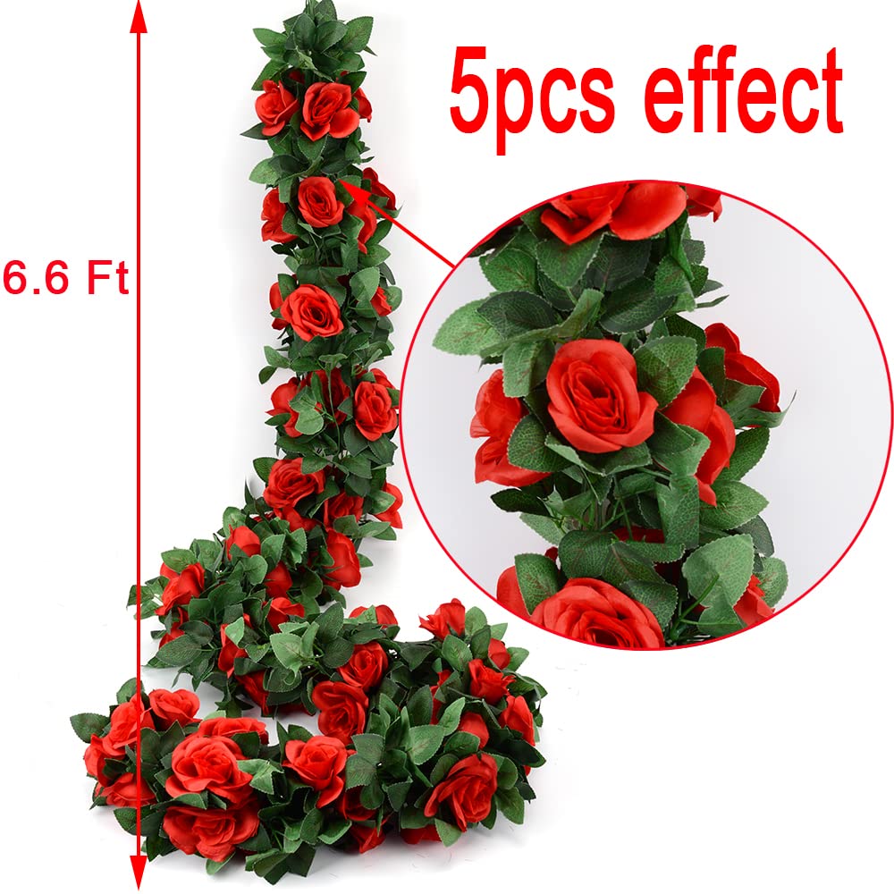 Antspirit red rose garland enhances table centerpieces and backdrops