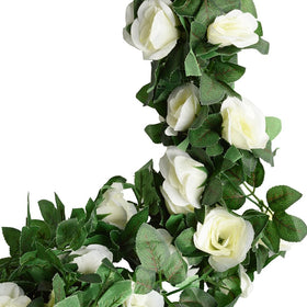 Antspirit rose garland, handmade with silk and plastic for durable decor.