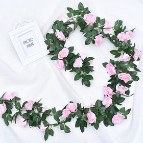 Antspirit rose garland vine hanging display highlighting soft pink tones