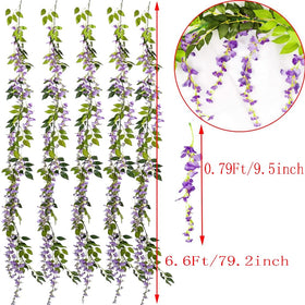 Antspirit wisteria garland hanging elegantly with realistic weight for drape.