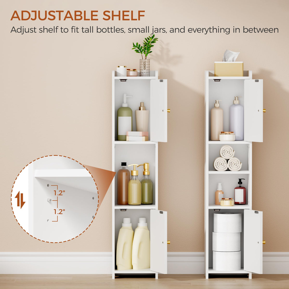 ANWBROAD two-door storage unit offers private space for supplies.