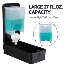 Anydry 27oz wall-mounted soap dispenser side view showing compact profile.