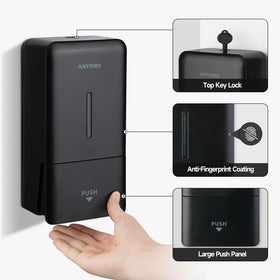 Anydry ABS black dispenser exterior demonstrating durable housing for busy facilities.