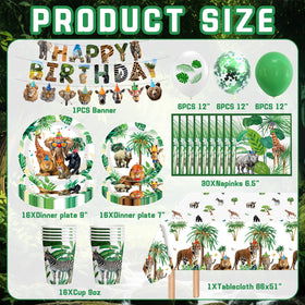 ANYMONYPF safari dessert plates 7in for quick servings at jungle themed celebrations