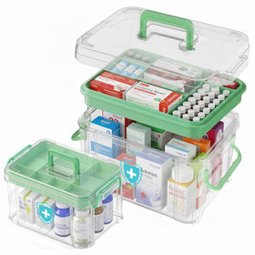 ANYPROLUS 2-pack medicine organizer with handle for easy transport and quick access