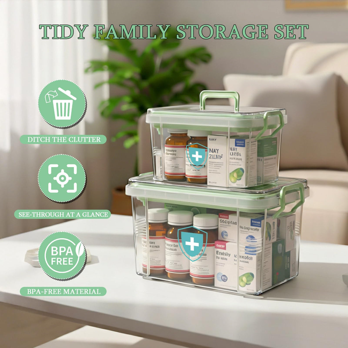 ANYPROLUS clear medicine storage box for fast medication identification