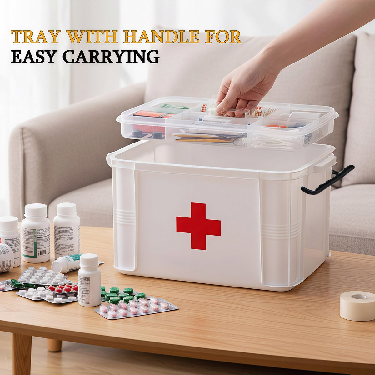 ANYPROLUS large-capacity box fits bottles, vials, and supplies.