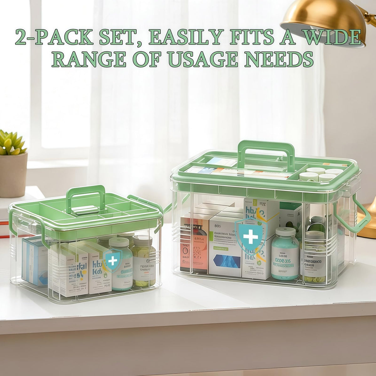 ANYPROLUS portable pill bottle organizer featuring a secure handle for travel