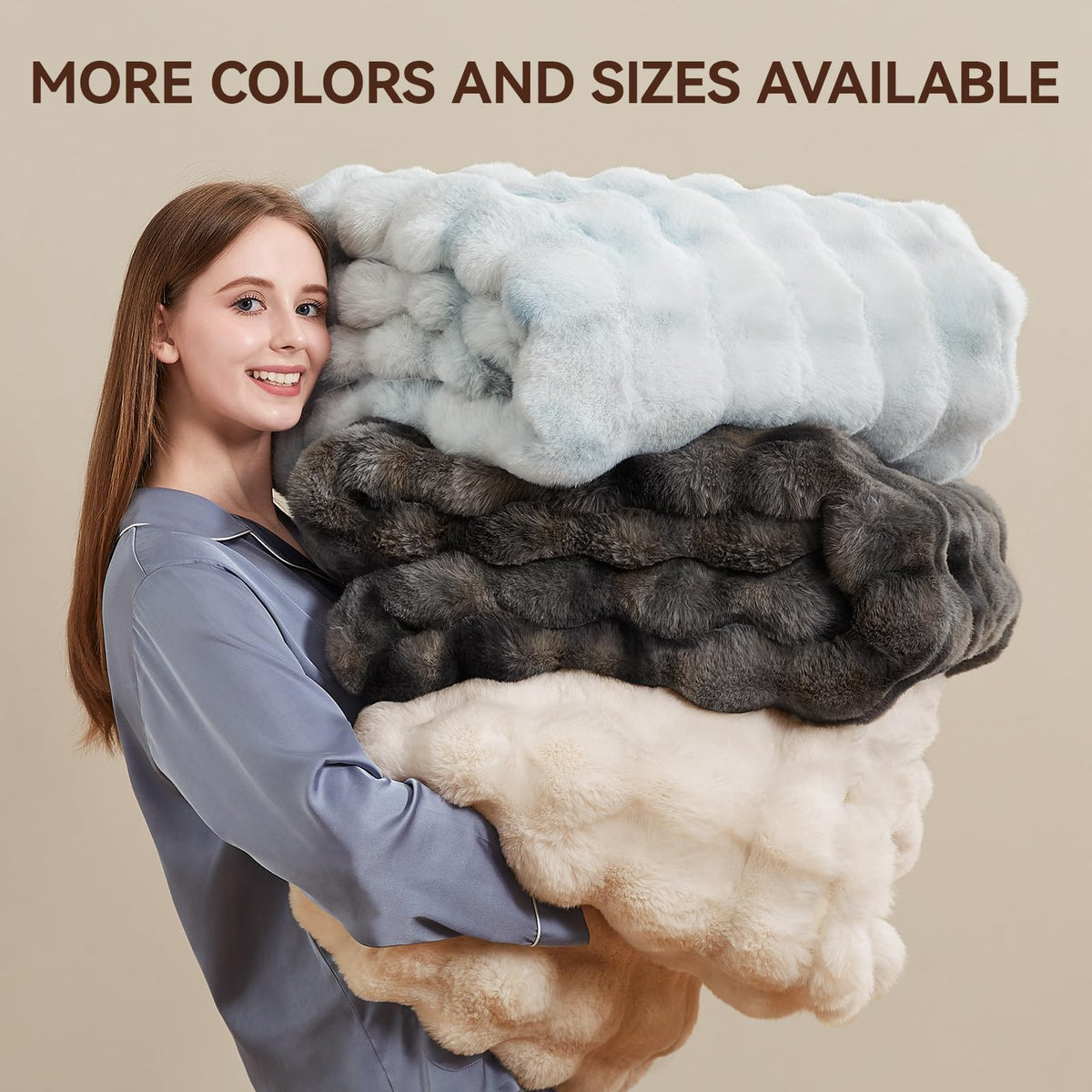 Anysay faux fur close-up reveals plush texture and durable fabric.