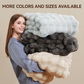 Anysay faux fur close-up reveals plush texture and durable fabric.