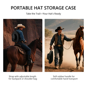 Anysiny Cowboy Hat Box holds two hats to save space