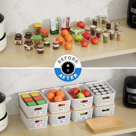 Anysig ventilated storage bin with bamboo lid enables airflow and easy access.