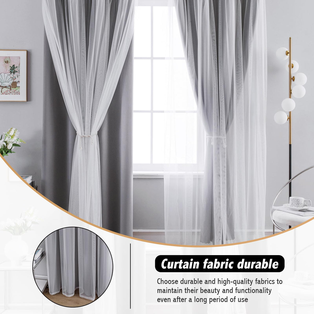 Anytime curtains are machine washable for easy care and long-lasting look.