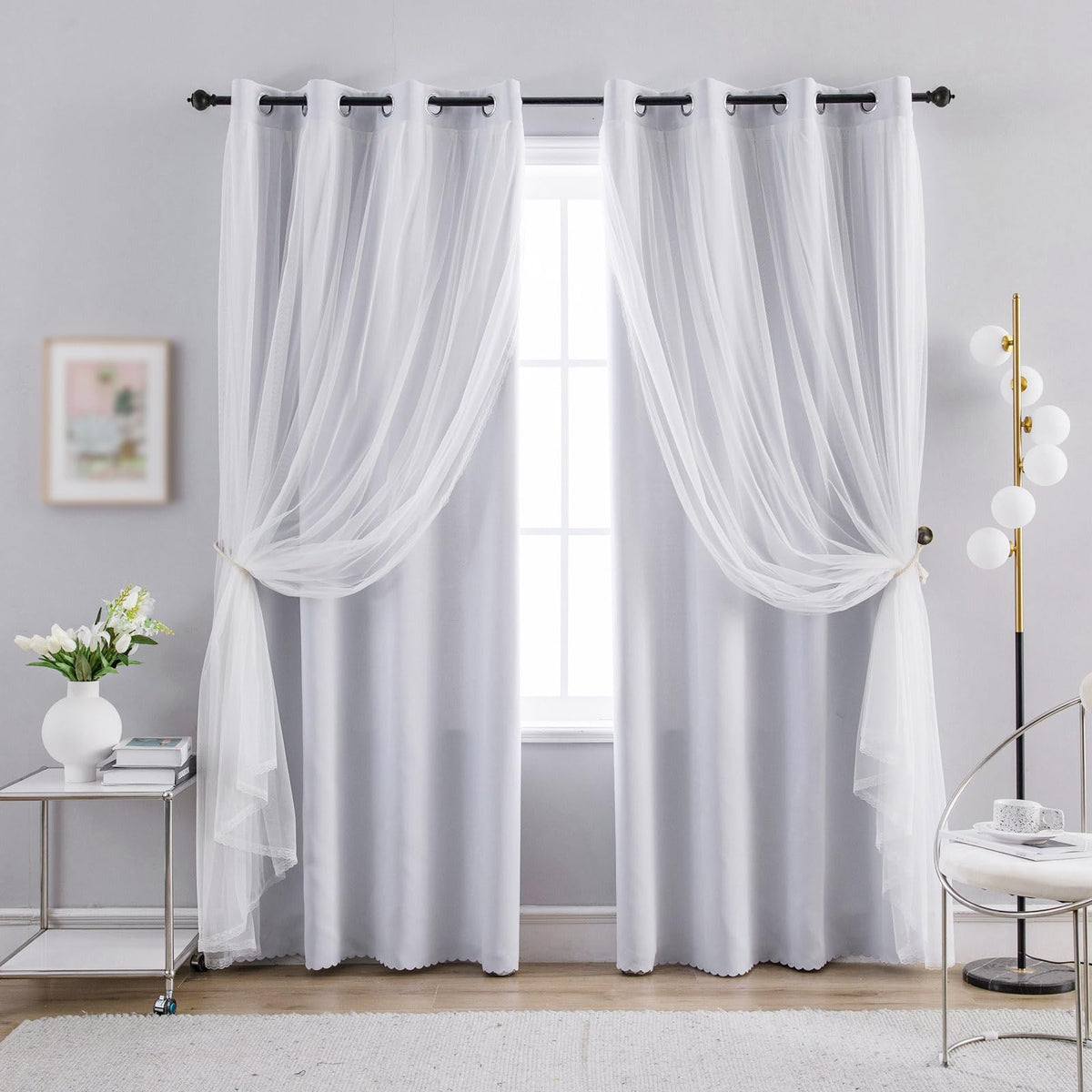Anytime Home Curtains grommet-top close-up with sturdy hardware for easy mounting.