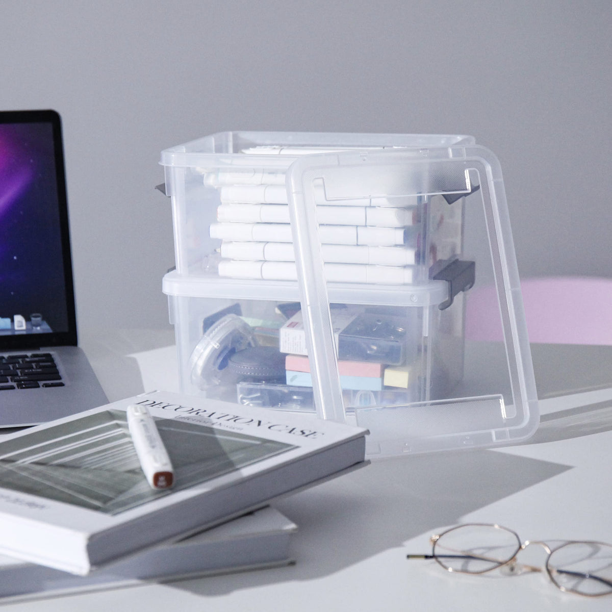 Anywish clear, durable storage design makes contents easy to identify.