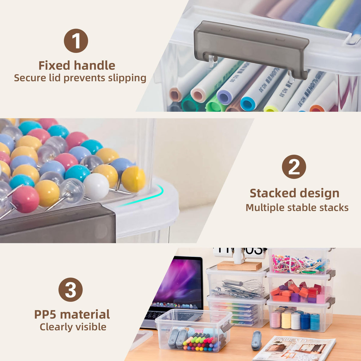 Anywish locking lid bin with secure lids for tidy storage.