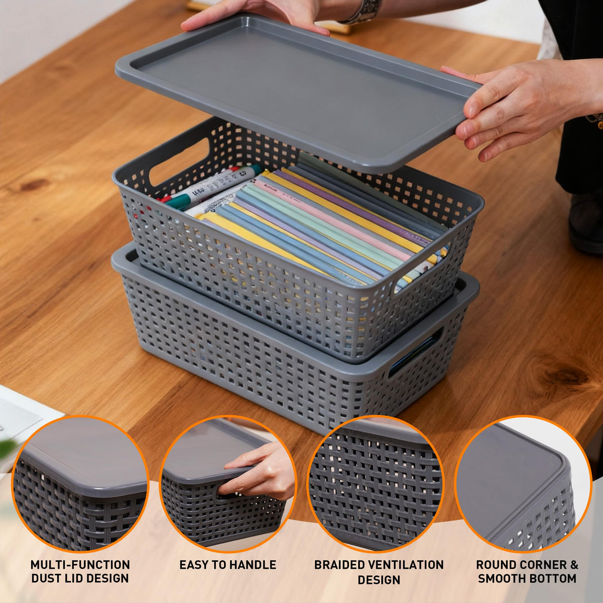 Anywish premium PP material bins ensure durable, long lasting storage