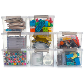 Anywish small storage bin with lids: clear, stackable design for easy organization.