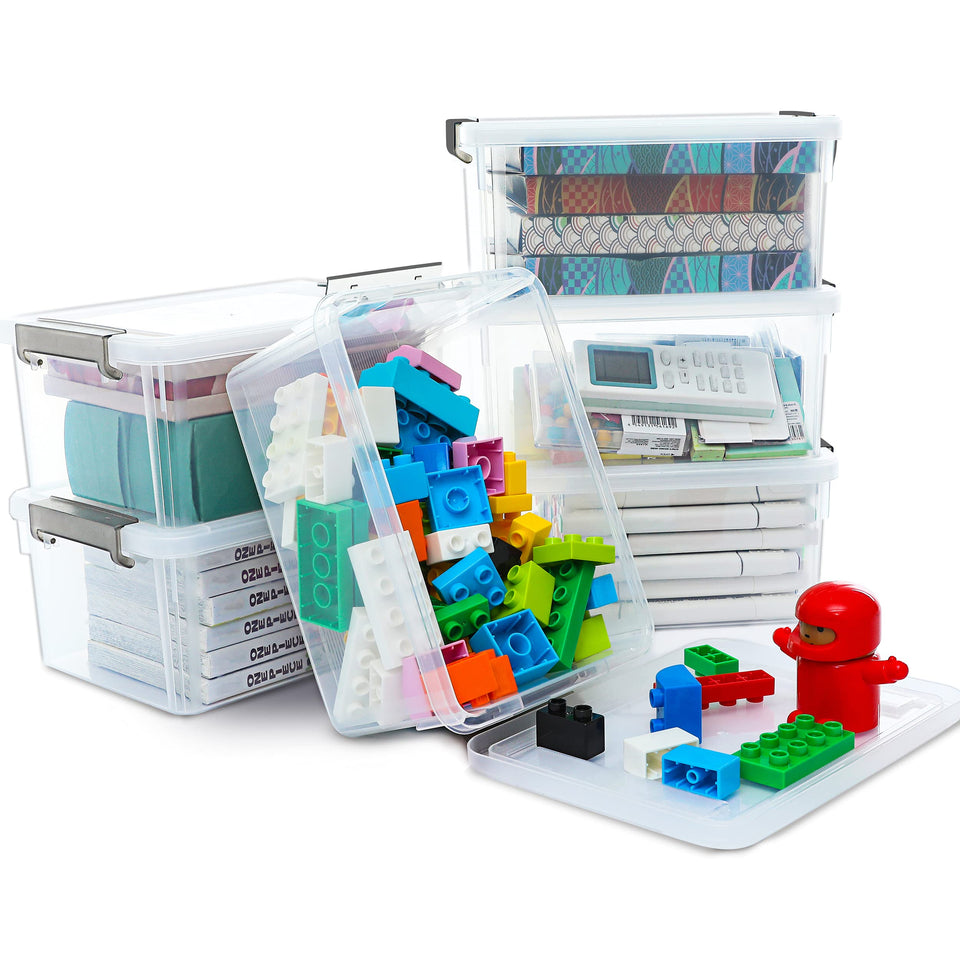 Anywish small storage bins with lids in clear design for quick, organized pantry use.