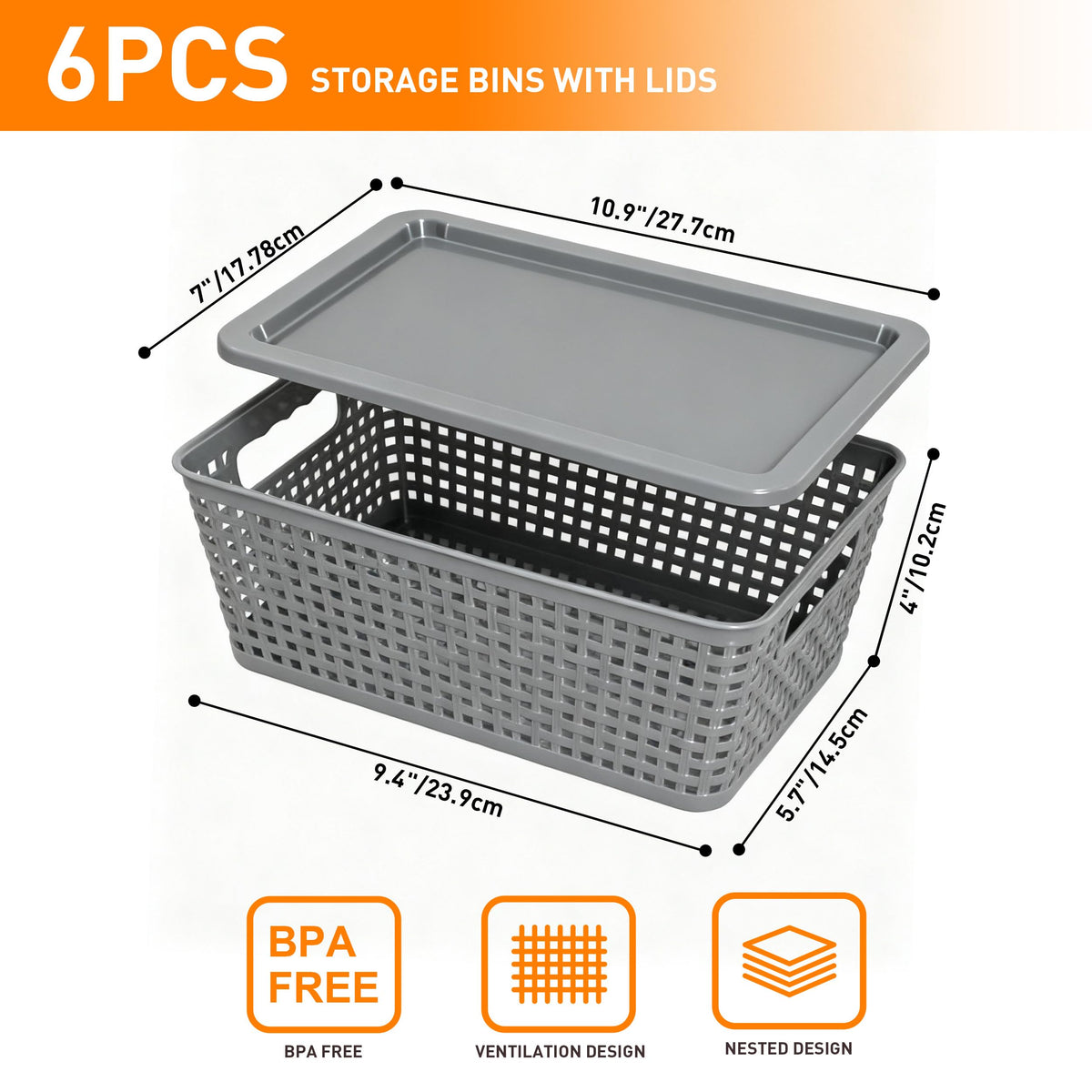Anywish storage baskets with lids easily accessible for quick grabbing of items