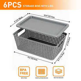 Anywish storage baskets with lids easily accessible for quick grabbing of items