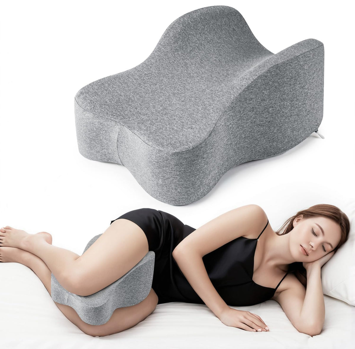 anzhixiu long knee pillow for side sleepers supports full thigh and knee alignment