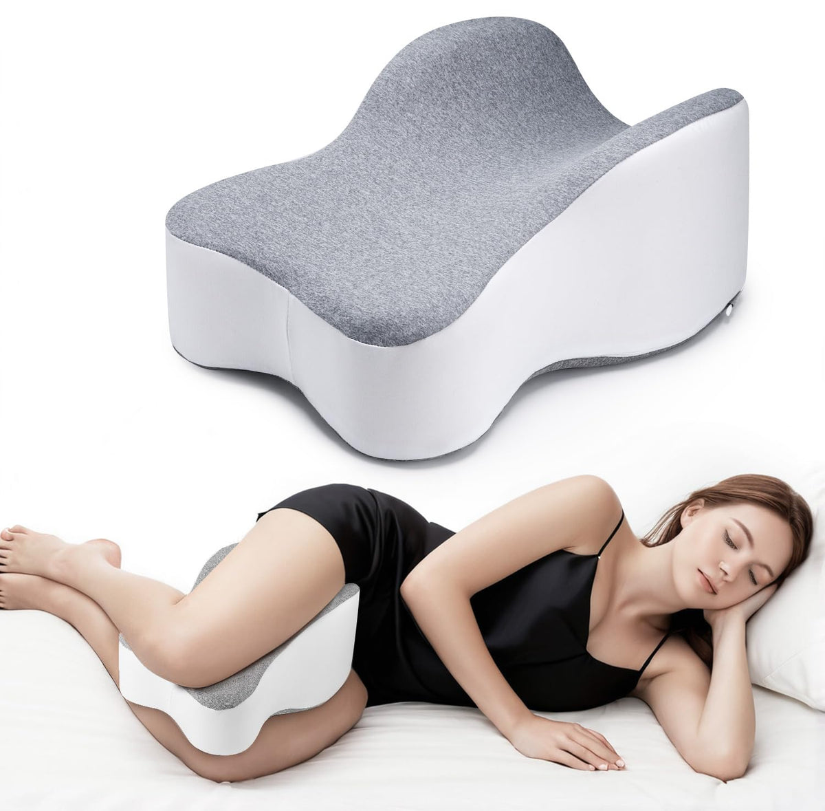 anzhixiu long knee pillow side view supports side sleeping alignment