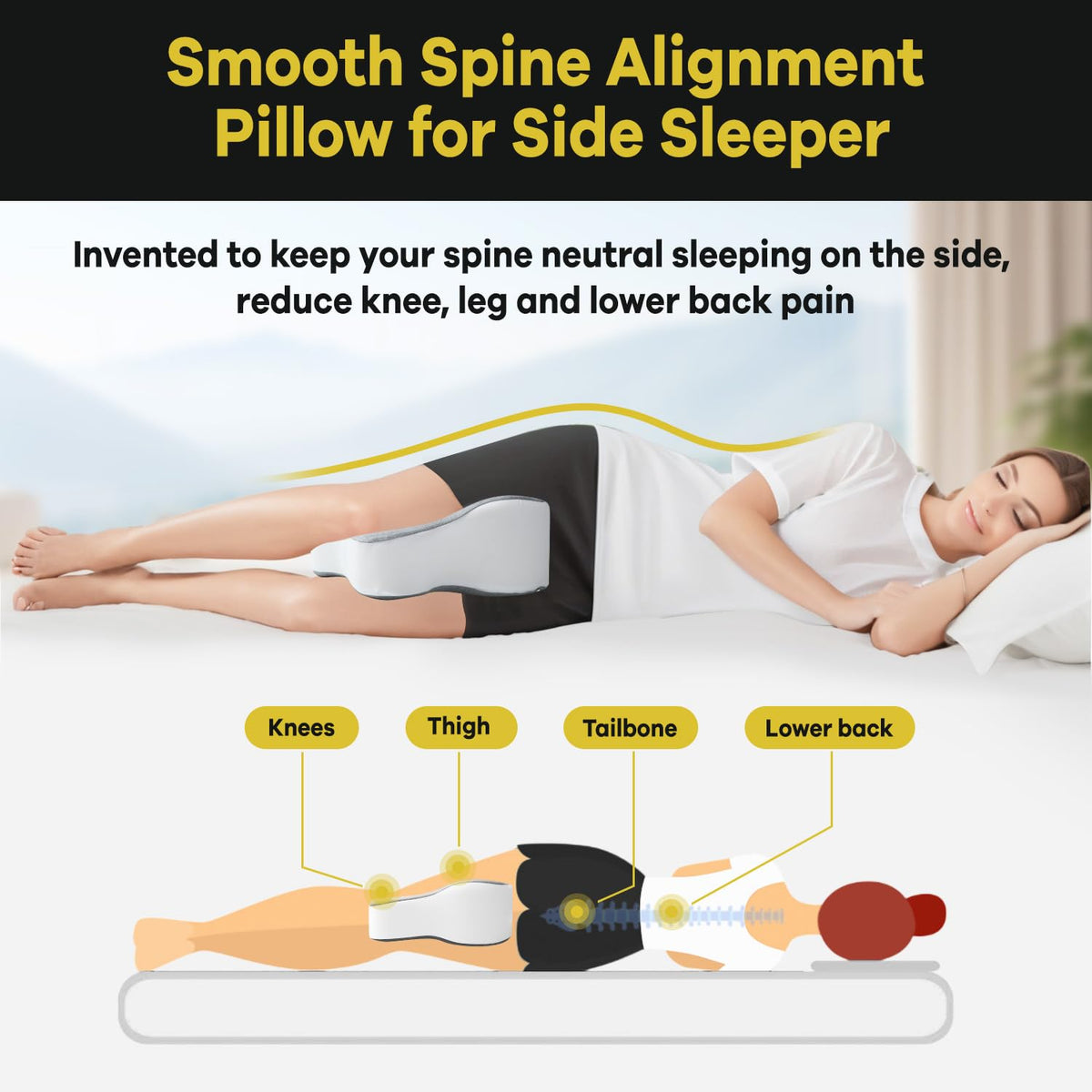 anzhixiu long knee pillow stable design remains in place