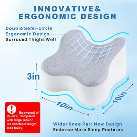 Anzhixiu memory foam knee pillow close-up highlights slow rebound support.