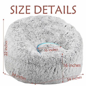 Aodenge plush faux fur bean bag chair side view showing supportive back for relaxed seating.