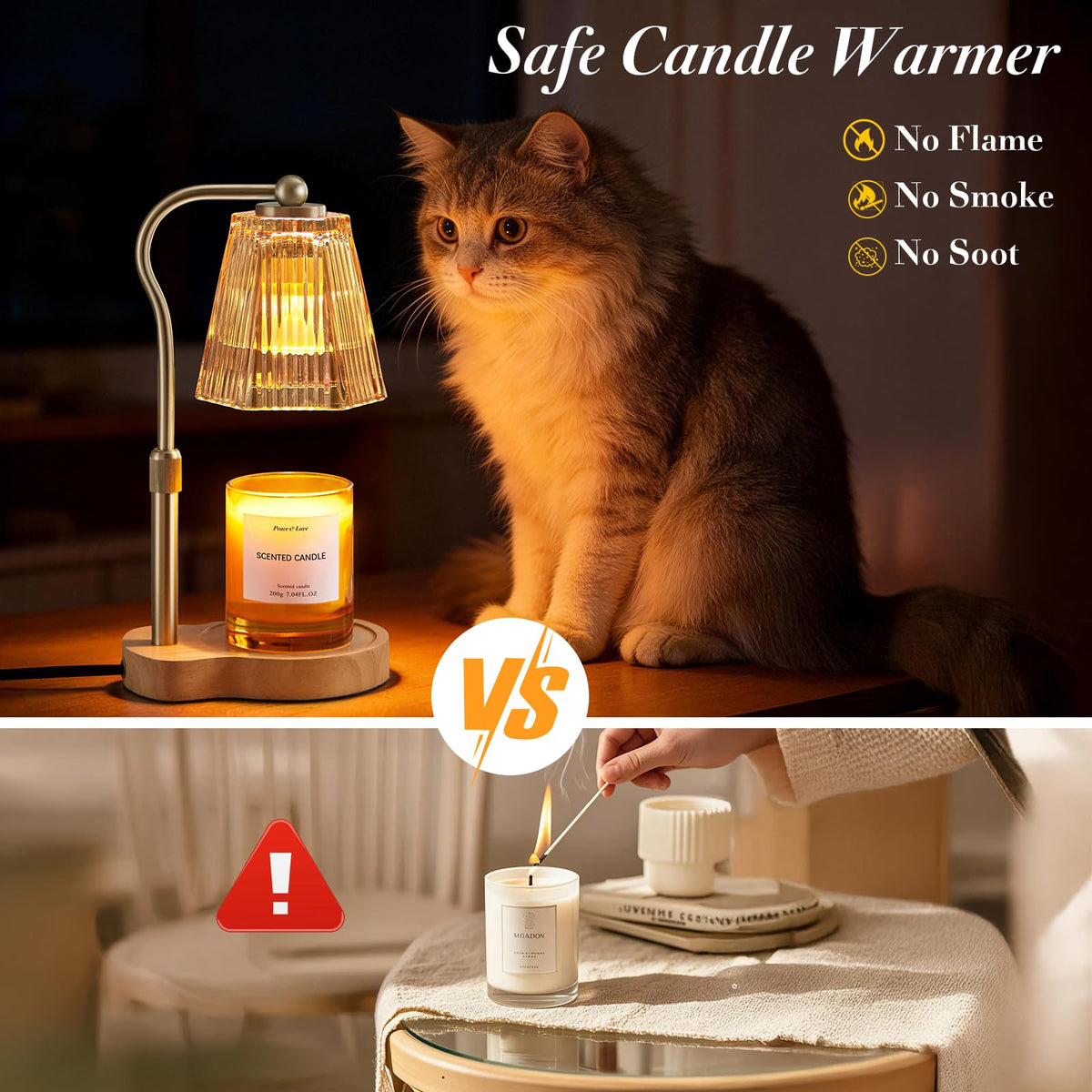 AODHGR flameless wax melter safely warms jar candles.
