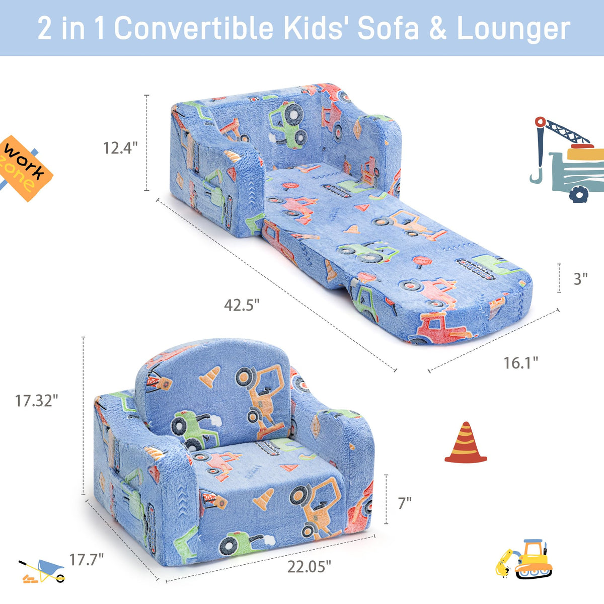 Aodisman Thick Comfy Toddler Chair features a cute pattern design