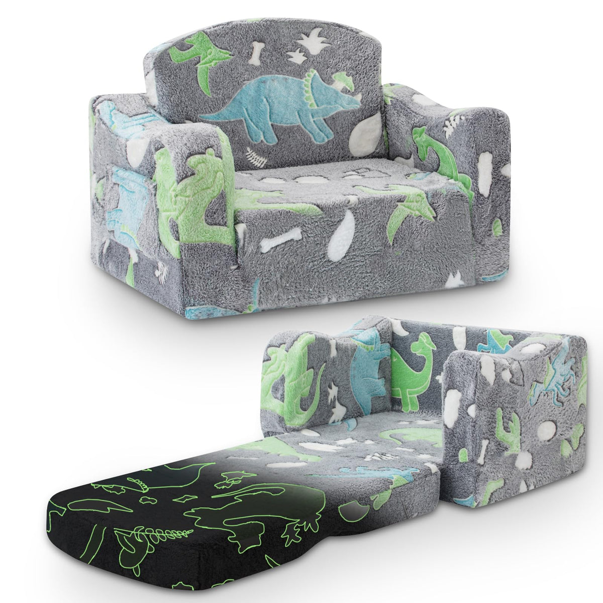 Aodisman thick comfy toddler chair fold-out sofa for reading and play.