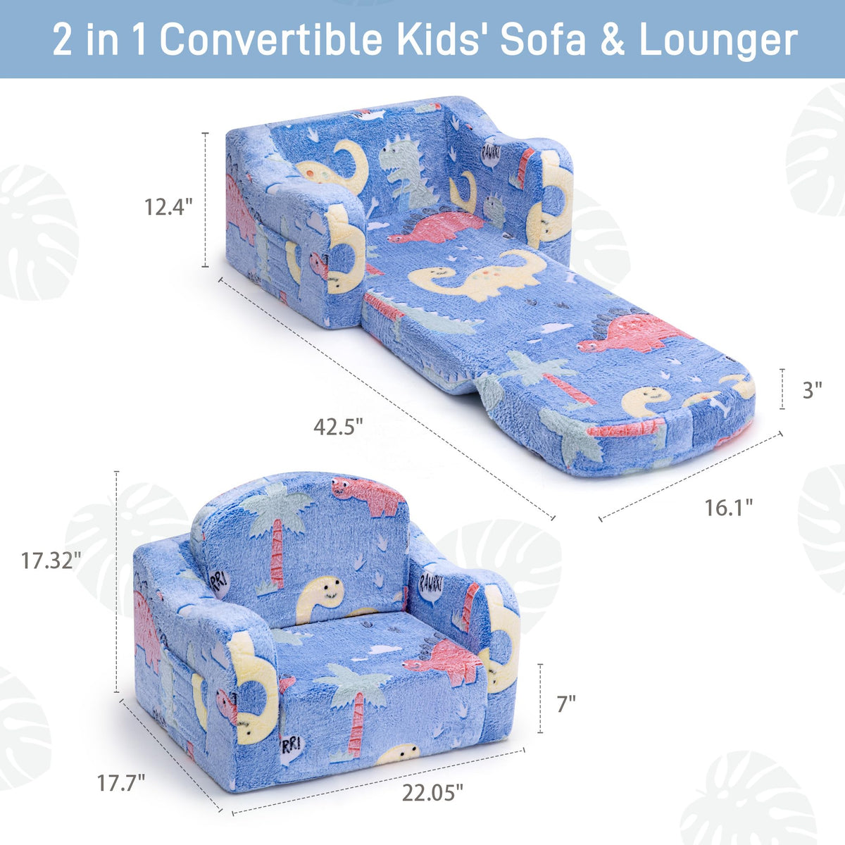 Aodisman two-in-one toddler chair folded-out sofa in use during play.