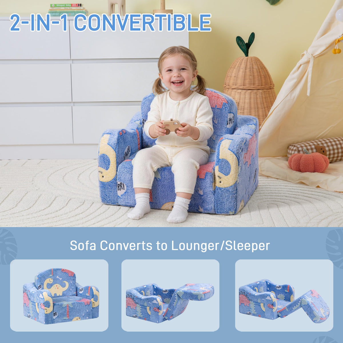 Aodisman removable cover on the toddler chair for easy machine washing.