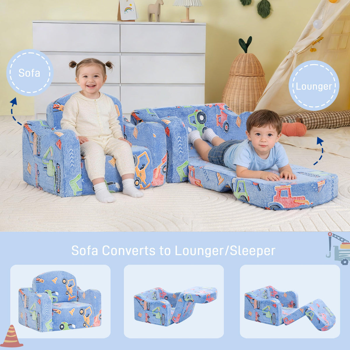 Aodisman Thick Comfy Toddler Chair with soft plush cushion for comfort