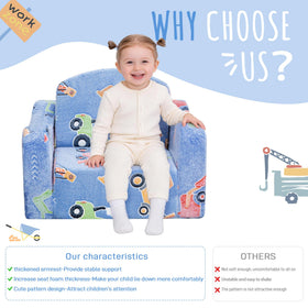 Aodisman Thick Comfy Toddler Chair ships vacuum-packed and expands
