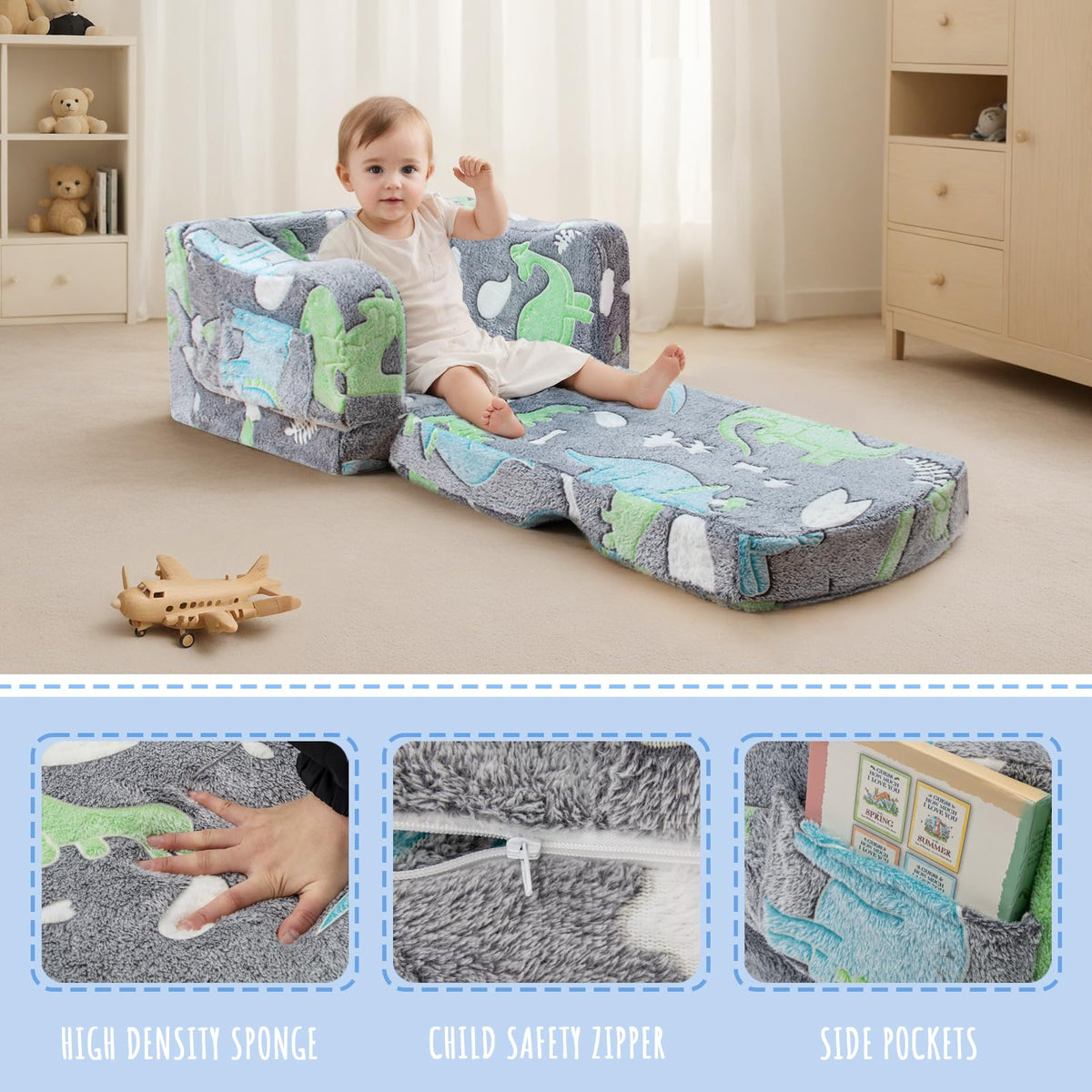 Aodisman toddler chair with a 3.5-inch cushion for extra support.