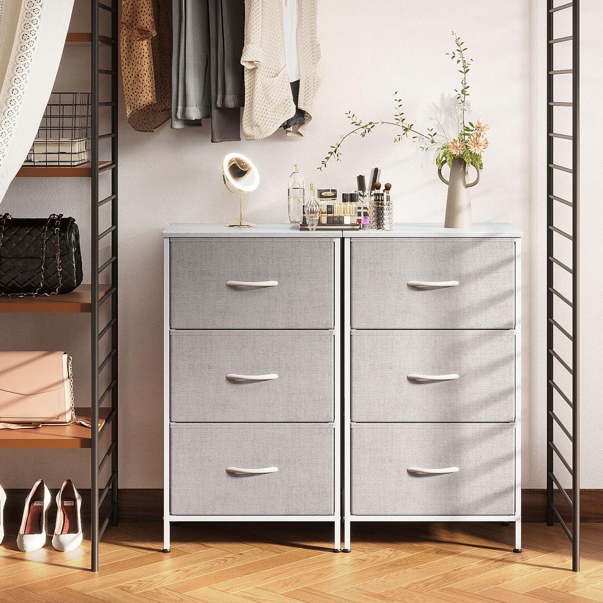 AODK dresser adjustable feet adapt to uneven surfaces for balance