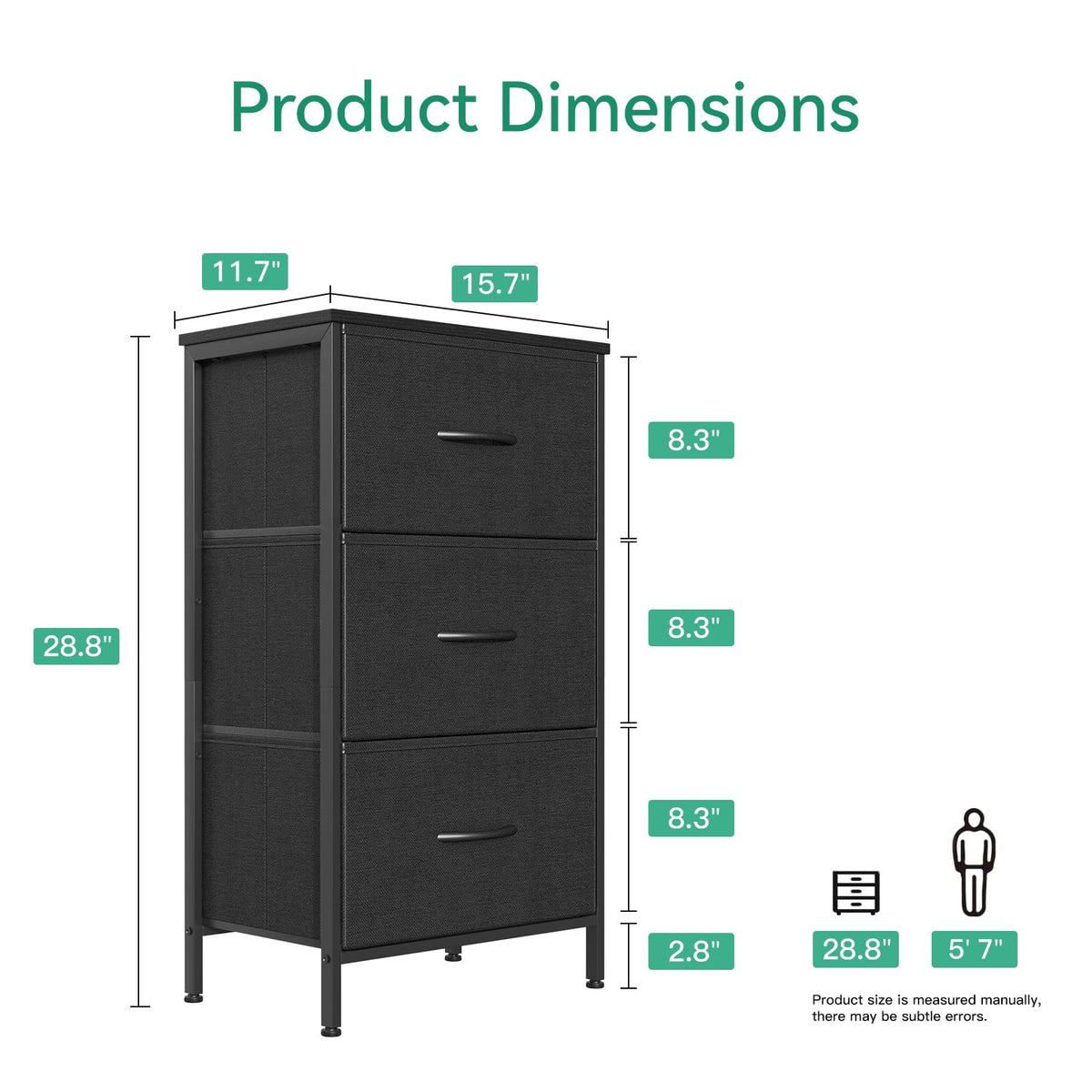 AODK dresser metal frame provides stable daily use.