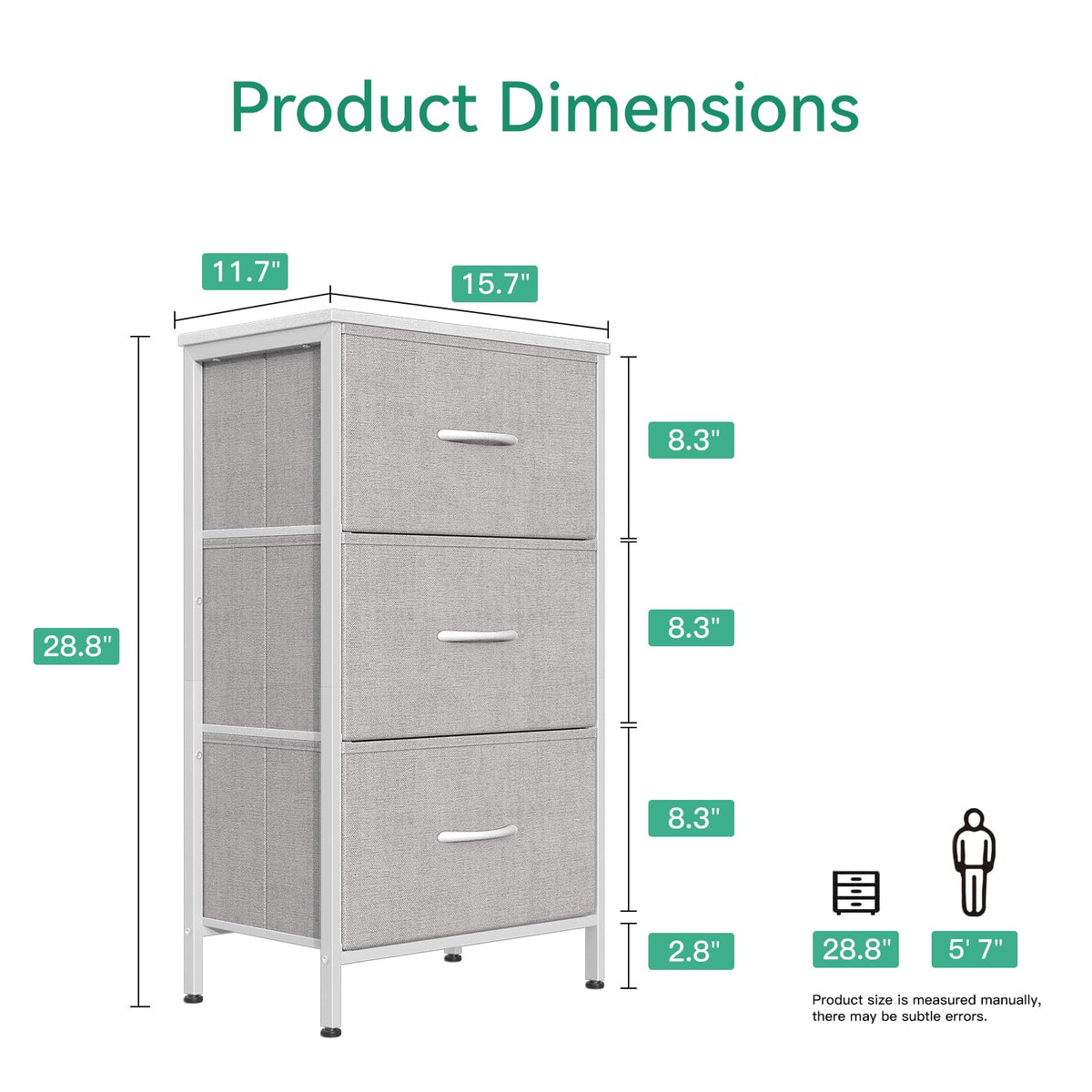 AODK dresser sturdy metal frame provides stable support on floors
