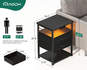 AODK nightstand open shelves show accessible daily essentials within reach.