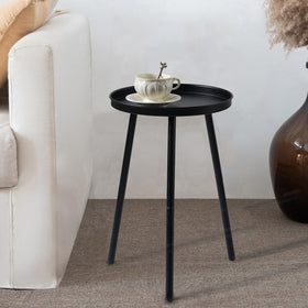 AOJEZOR end table, 13 inch diameter, ideal for small spaces and plant stands.