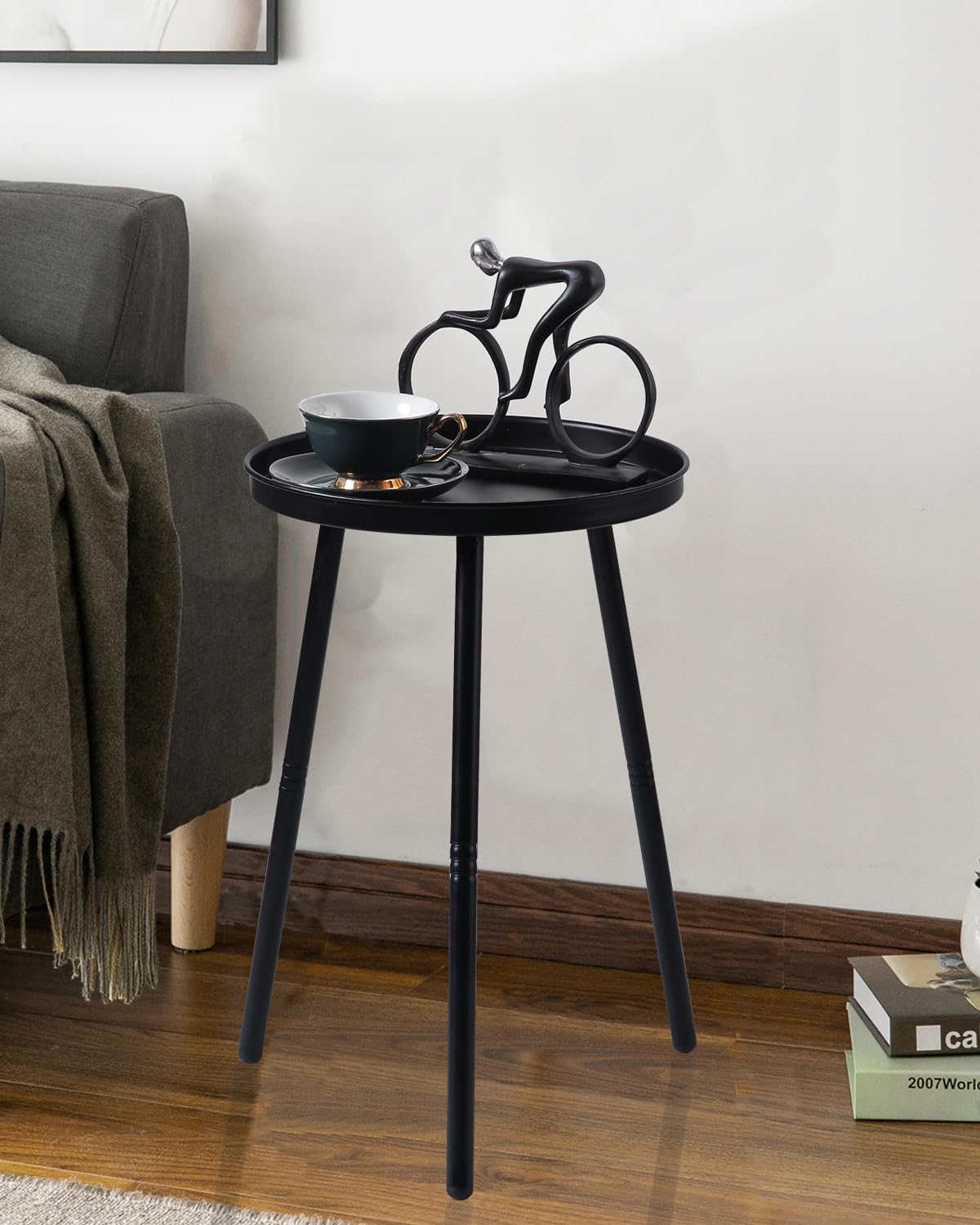 AOJEZOR metal side table with powder coating, durable for daily use.