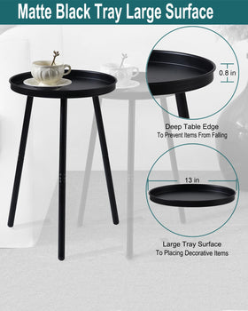 AOJEZOR round end table, easy assembly with no tools.