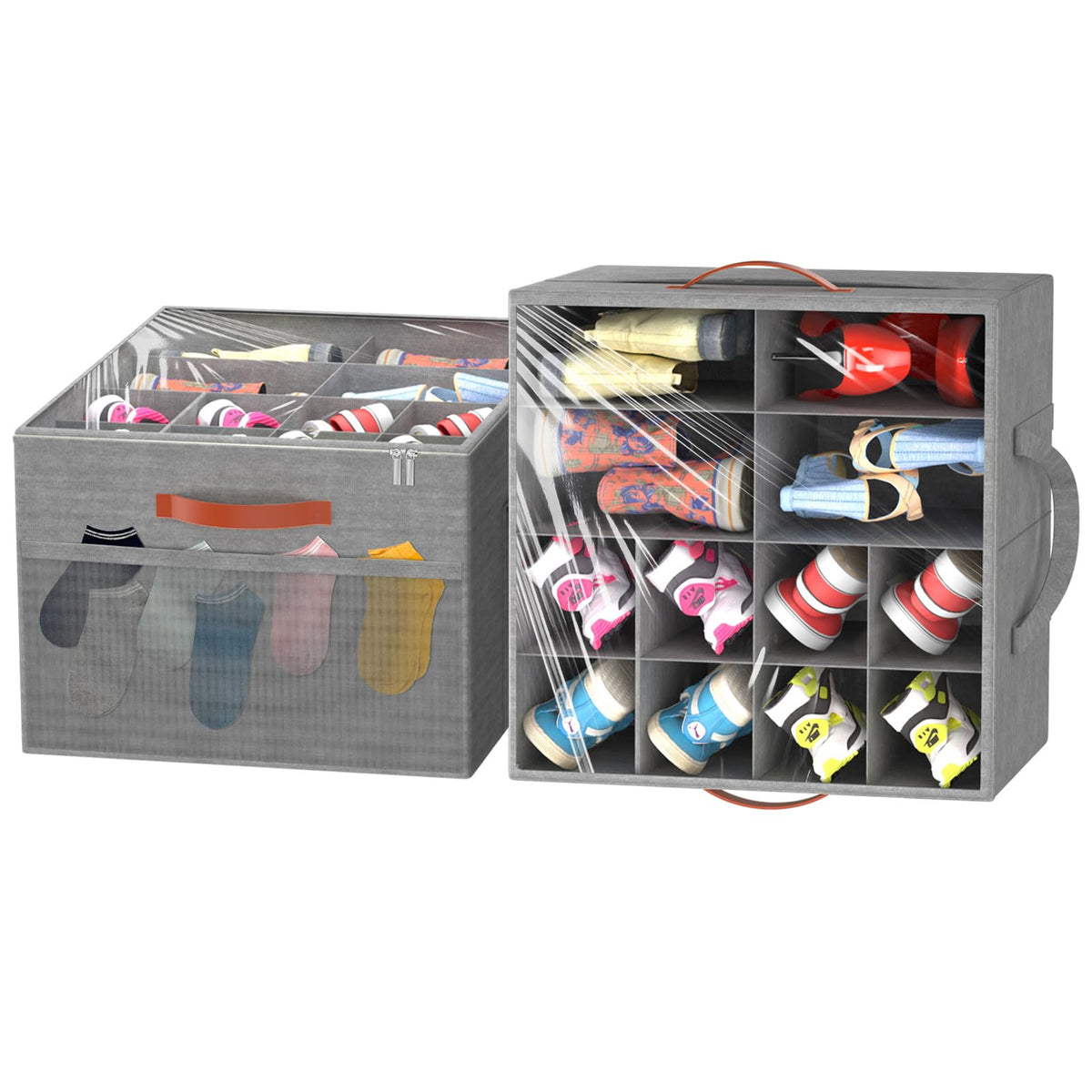Aokeyee 2-pack shoe organizer foldable vertical design for compact closet storage