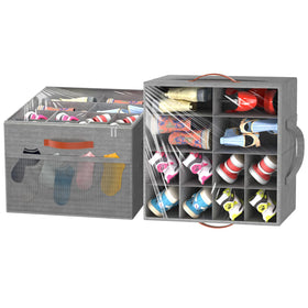 Aokeyee 2-pack shoe organizer foldable vertical design for compact closet storage
