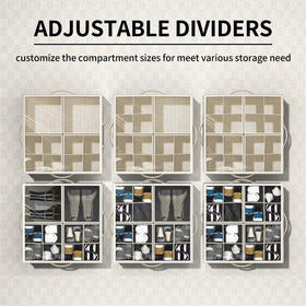 Aokeyee adjustable dividers customize compartments for sneakers and boots.